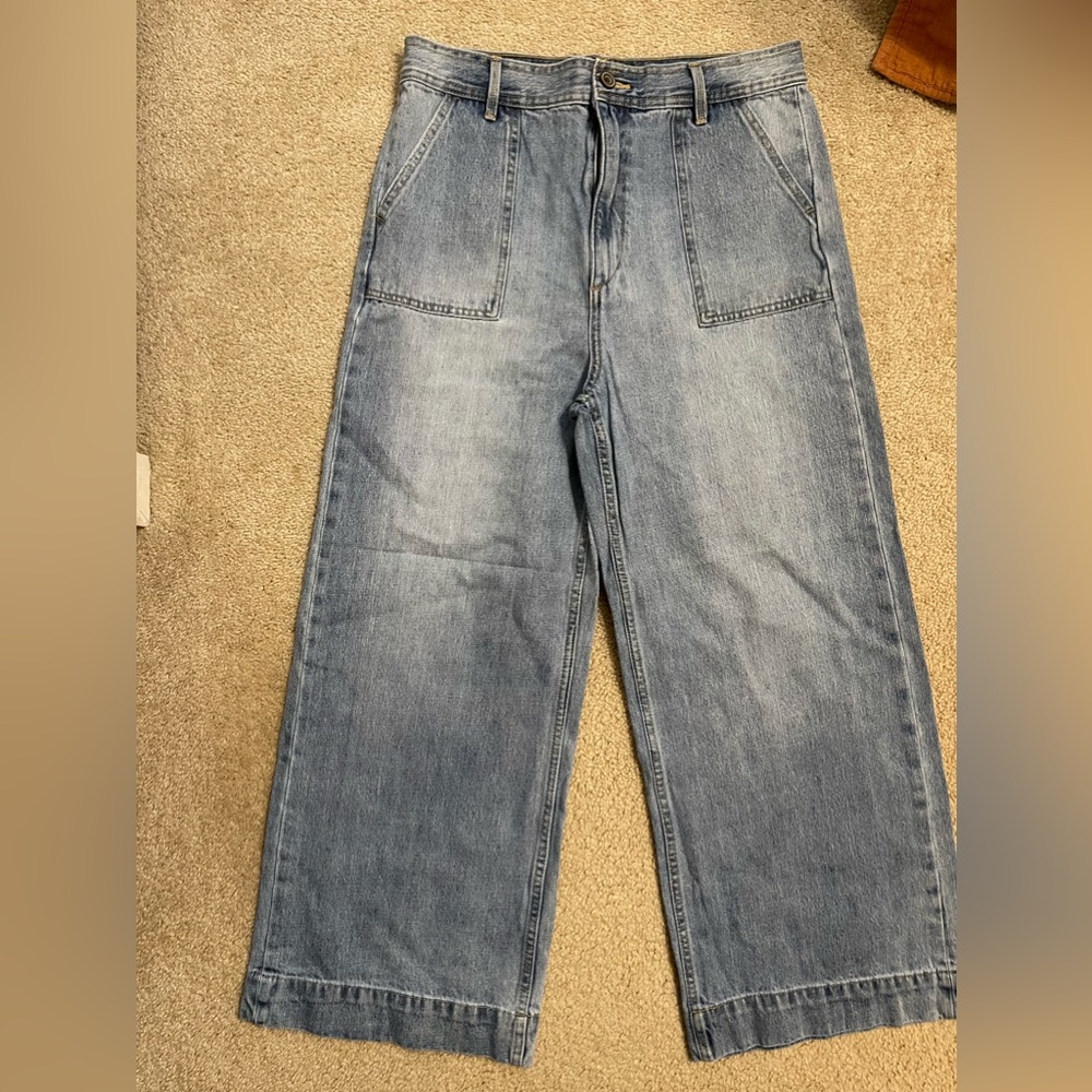 Frye wide leg cropped jeans